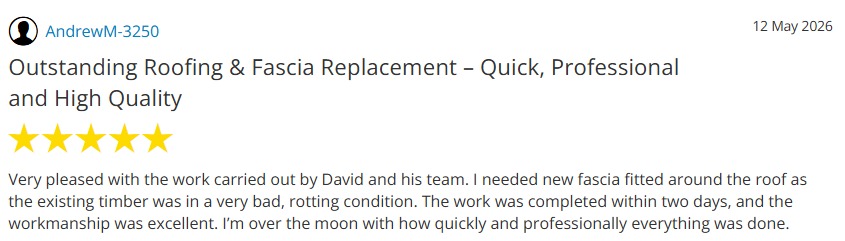 Customer review 5 for DSY Roofing & Building Contractors