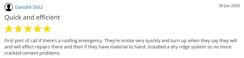 Customer review 6 for DSY Roofing & Building Contractors
